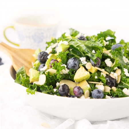 Blueberry & Avocado Kale Salad