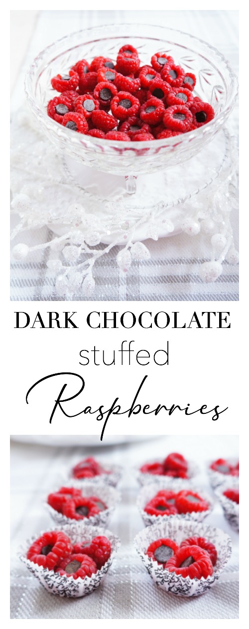 Dark Chocolate Stuffed Raspberries
