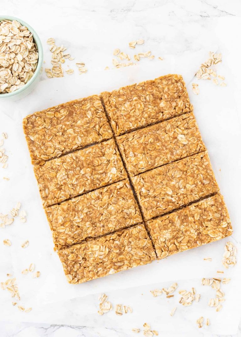 No Bake Peanut Butter Oatmeal Protein Bars {Low Sugar}