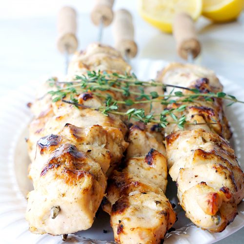 Grilled Lemon Garlic Chicken Kabobs Haute & Healthy Living