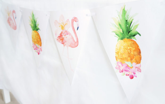 Free Printable Tropical Summer Party Banner