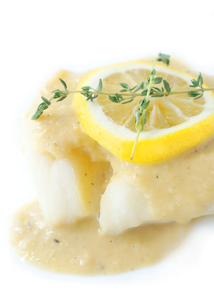 Fish with Easy Lemon Garlic Sauce Haute & Healthy Living