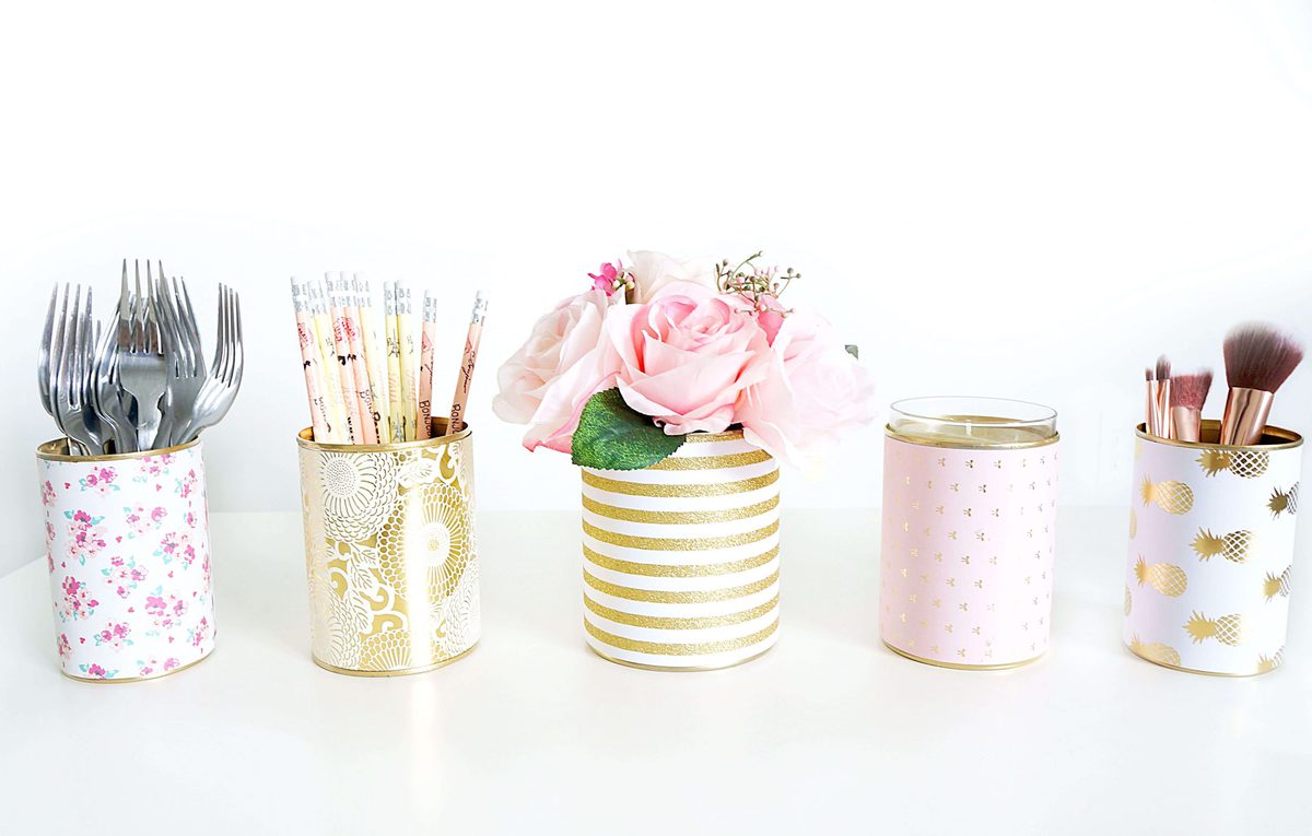 DIY Decorative Tin Can Vases