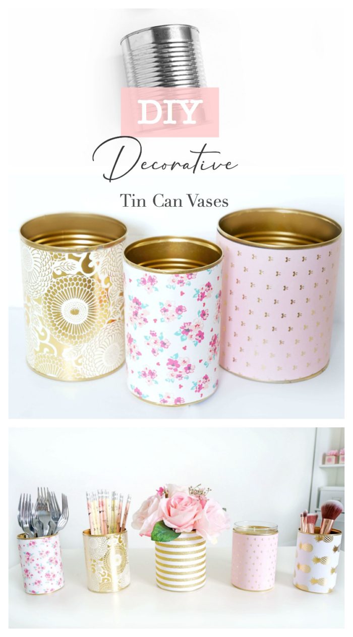 DIY Decorative Tin Can Vases