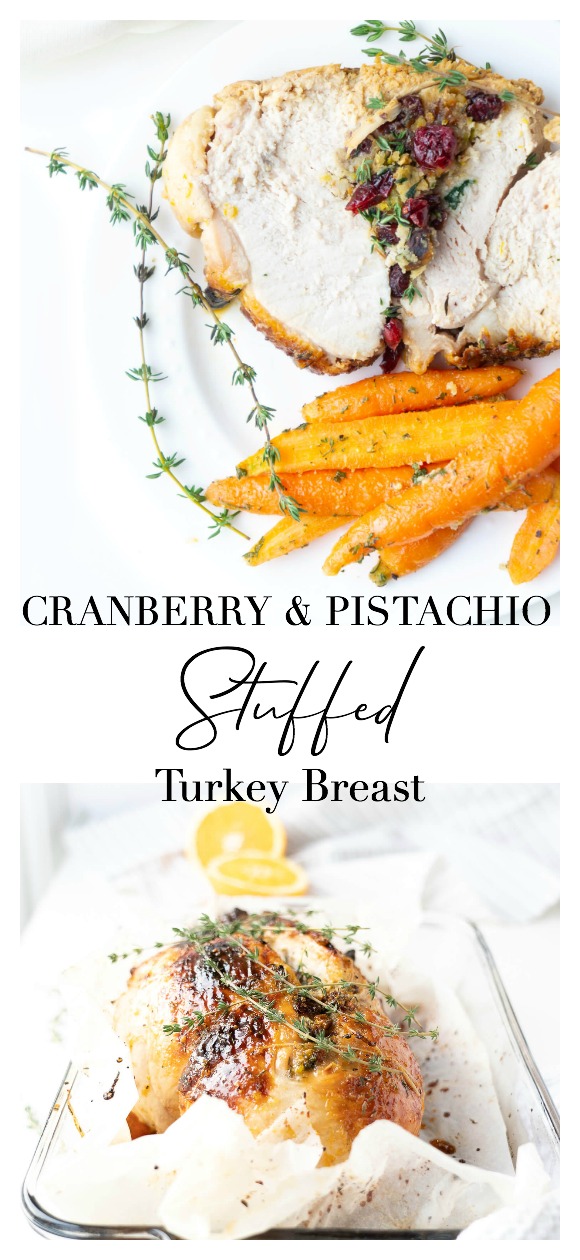 Cranberry & Pistachio Stuffed Turkey Breast with Orange Honey Glaze