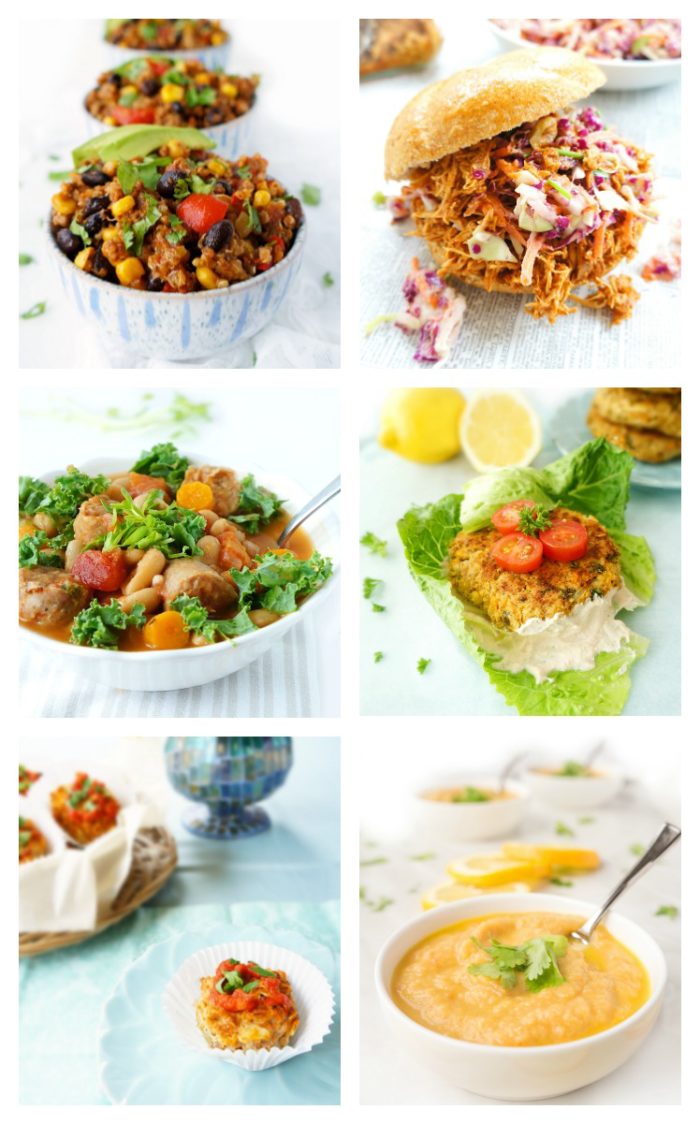 Collage of Fit & Healthy Freezer Meals