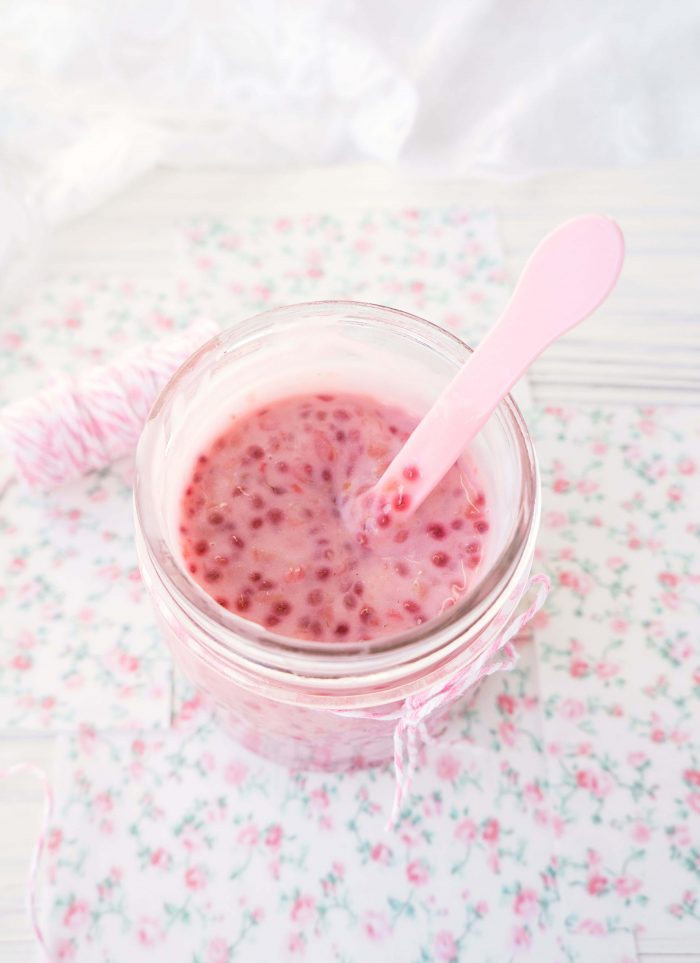 Homemade Raspberry Fruit-on-the-Bottom Yogurt Mason Jars
