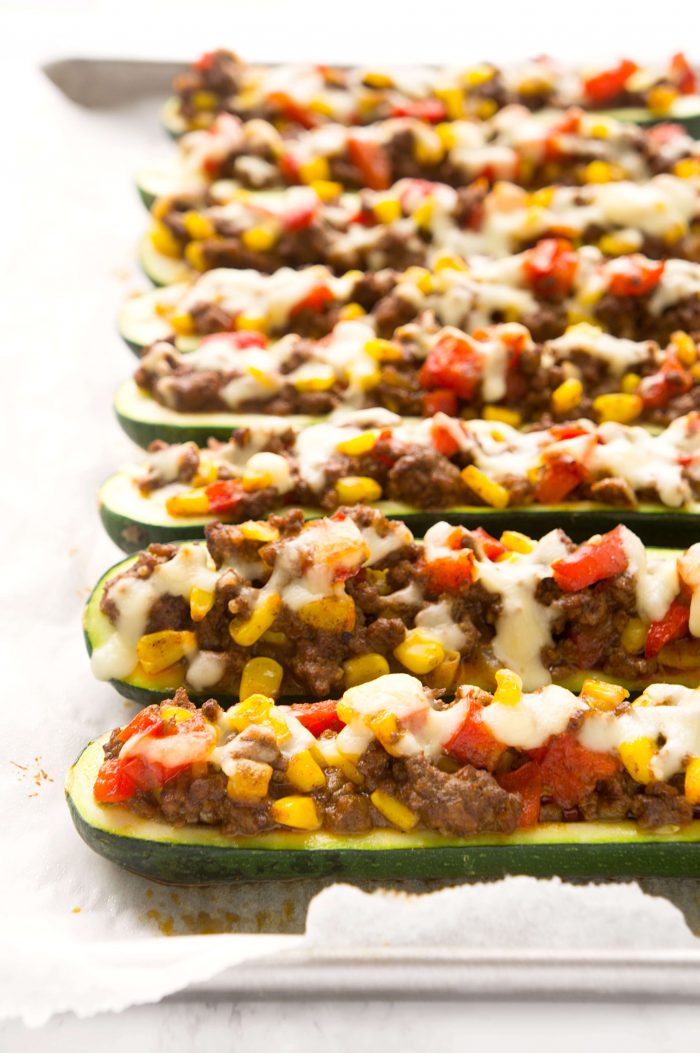 Stuffed Beef Enchilada Zucchini Boats Haute & Healthy Living