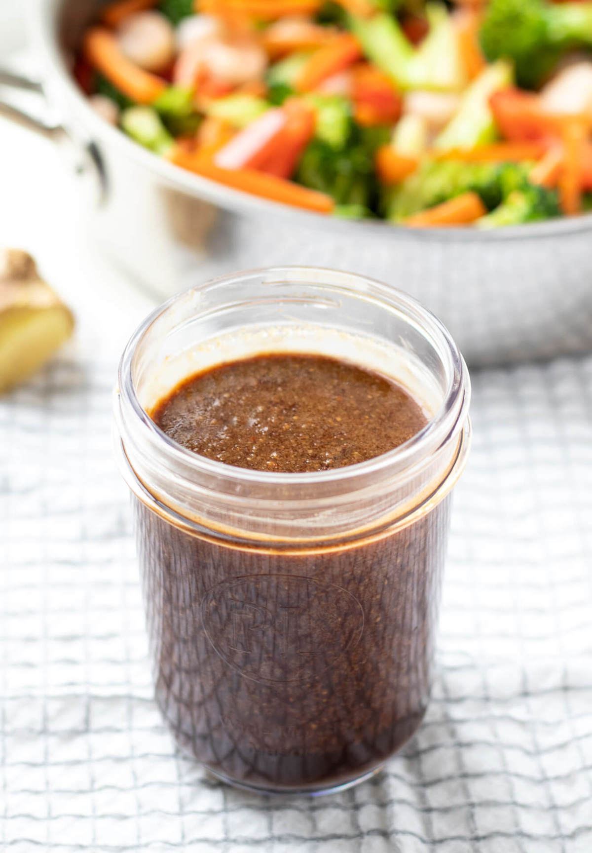 Open jar of Healthy Stir Fry Sauce