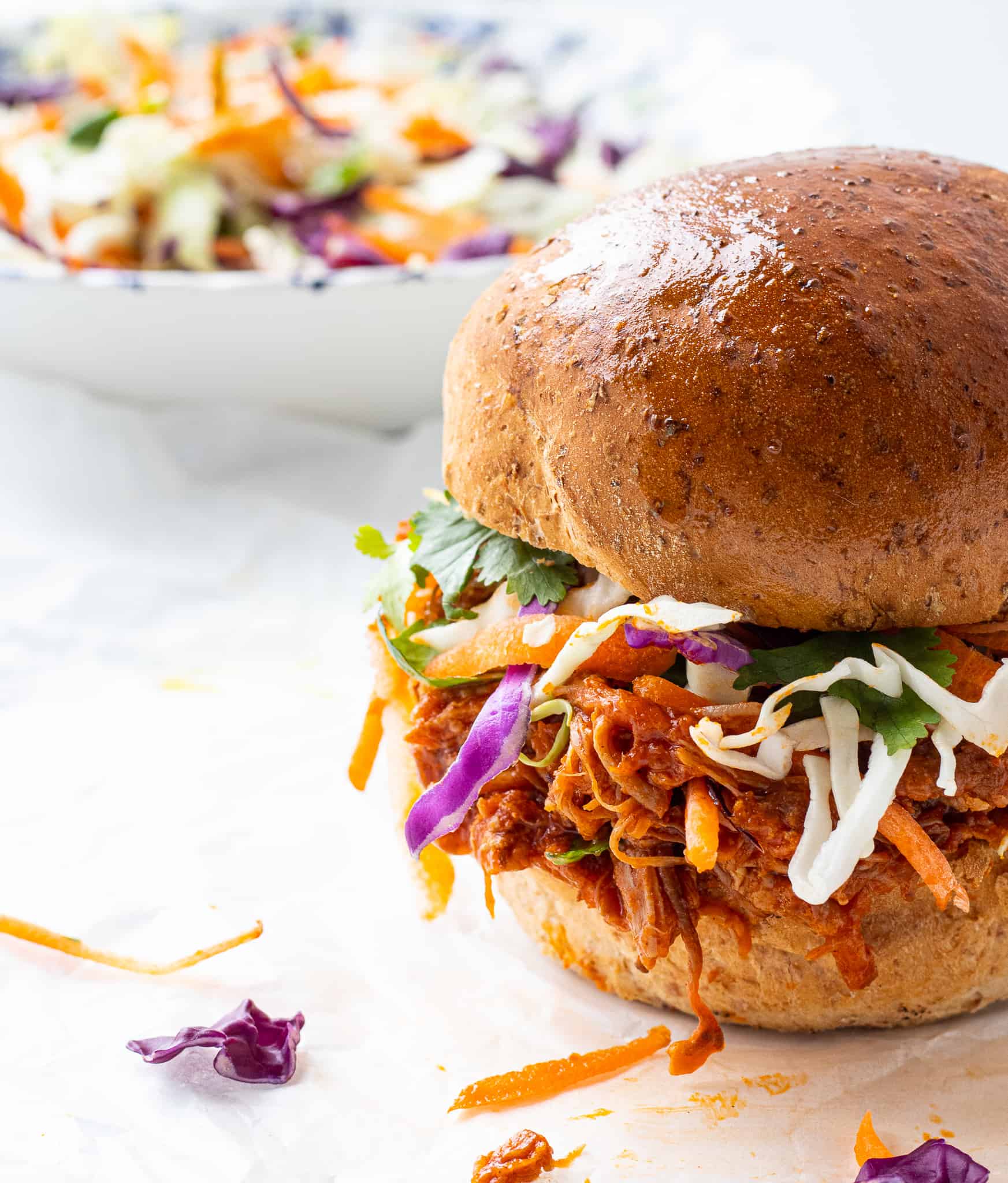 Slow Cooker Pulled Pork With Homemade Bbq Sauce Haute Healthy Living