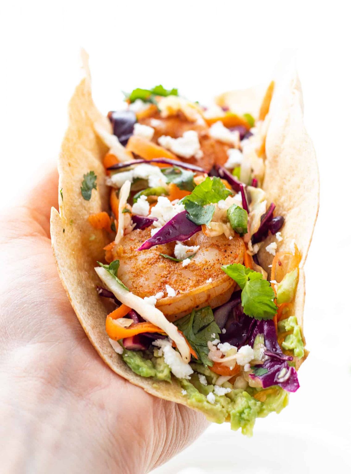 Spicy Shrimp Tacos with Cilantro Lime Slaw Haute & Healthy Living