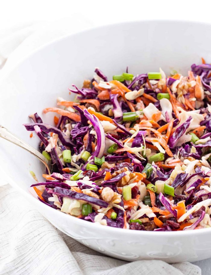 prepared coleslaw in a large bowl