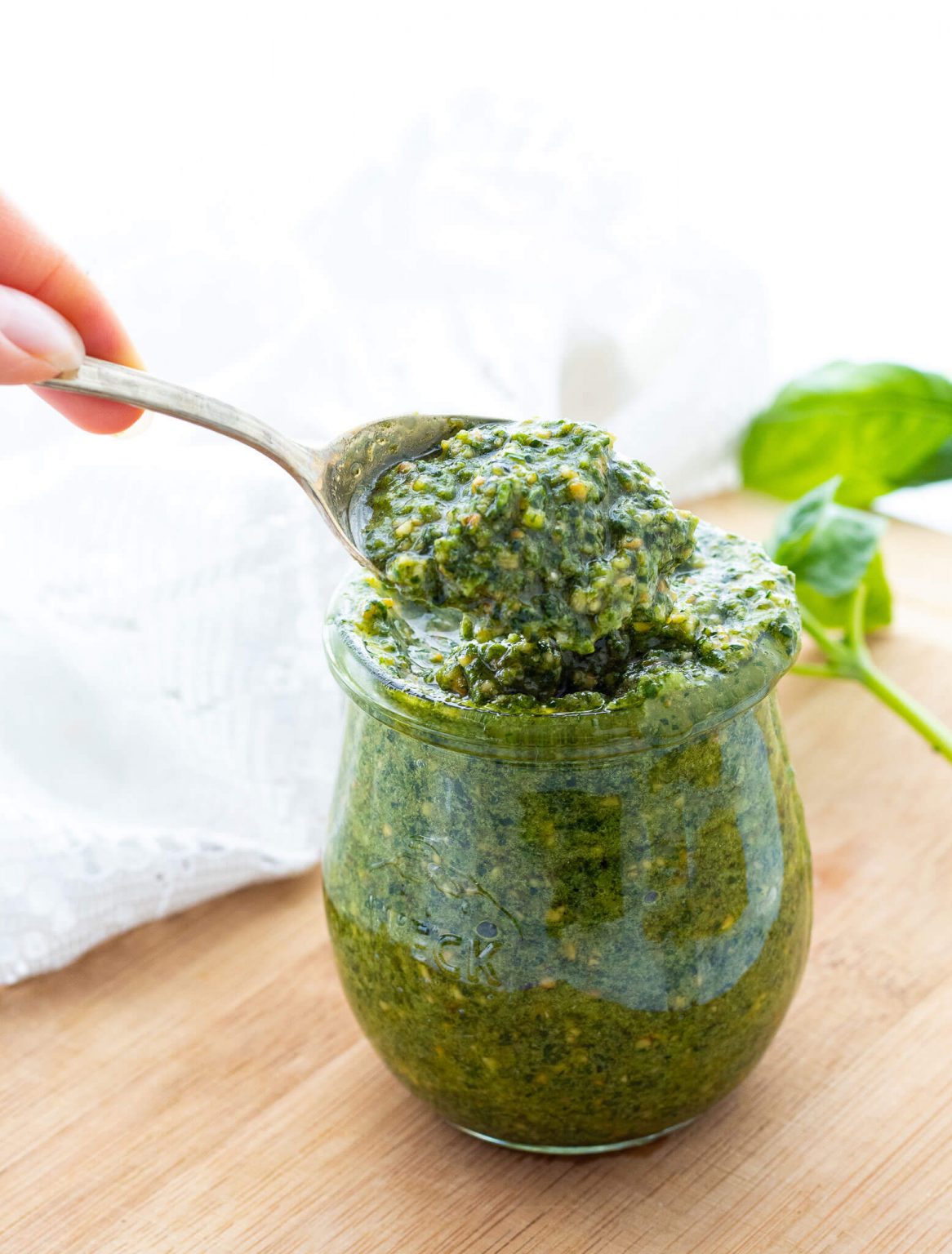 DairyFree Basil Cashew Pesto {Without Pine Nuts}
