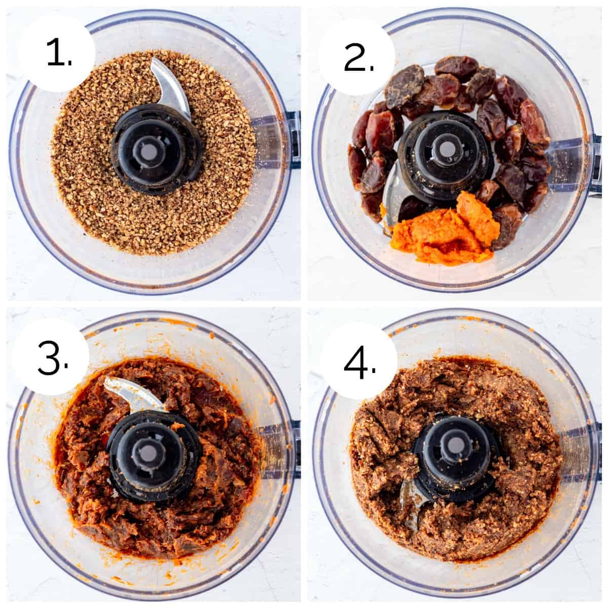 Four photos to show how to process the ingredients