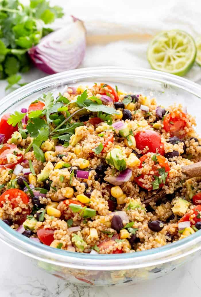 Southwestern quinoa salad served in a bowl.