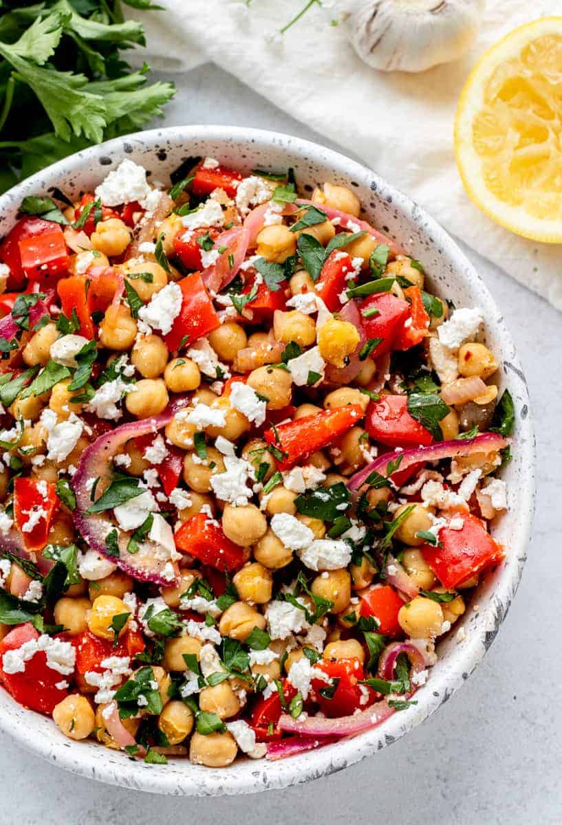 Mediterranean Chickpea Salad with Feta