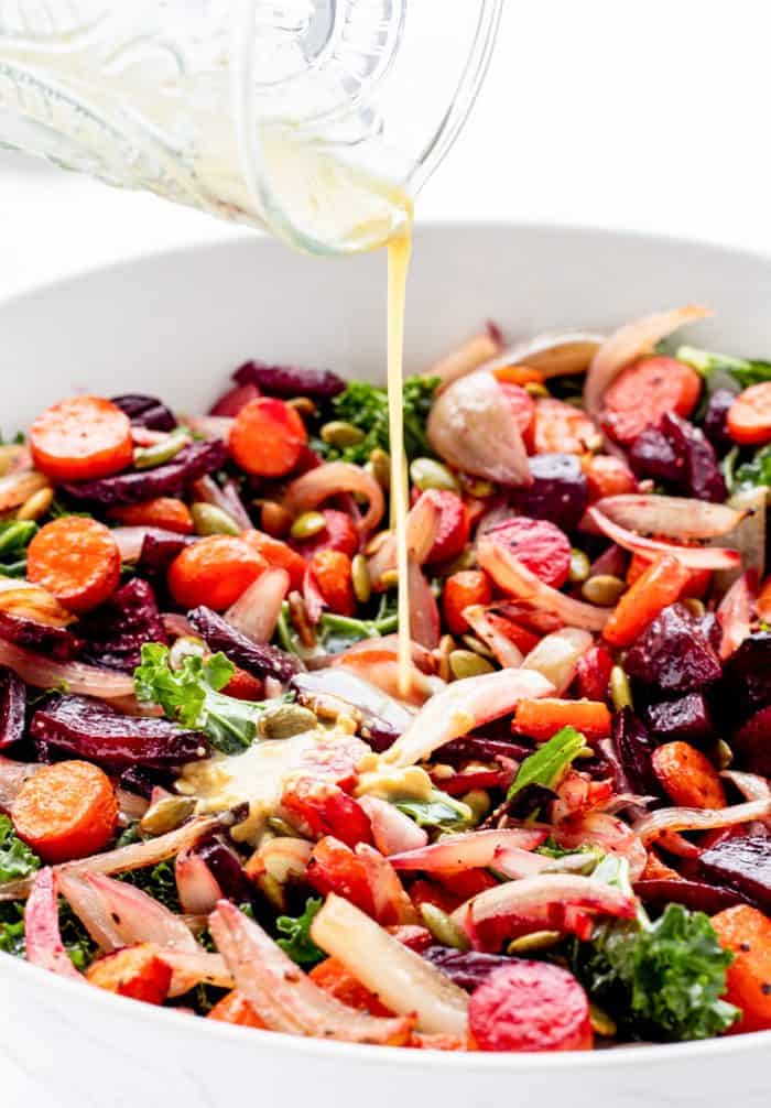 Kale and Beet Salad with Roasted Carrots
