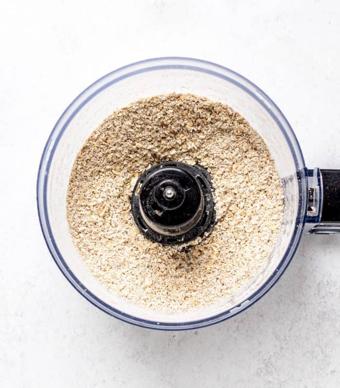 Oats blended in a food processor.