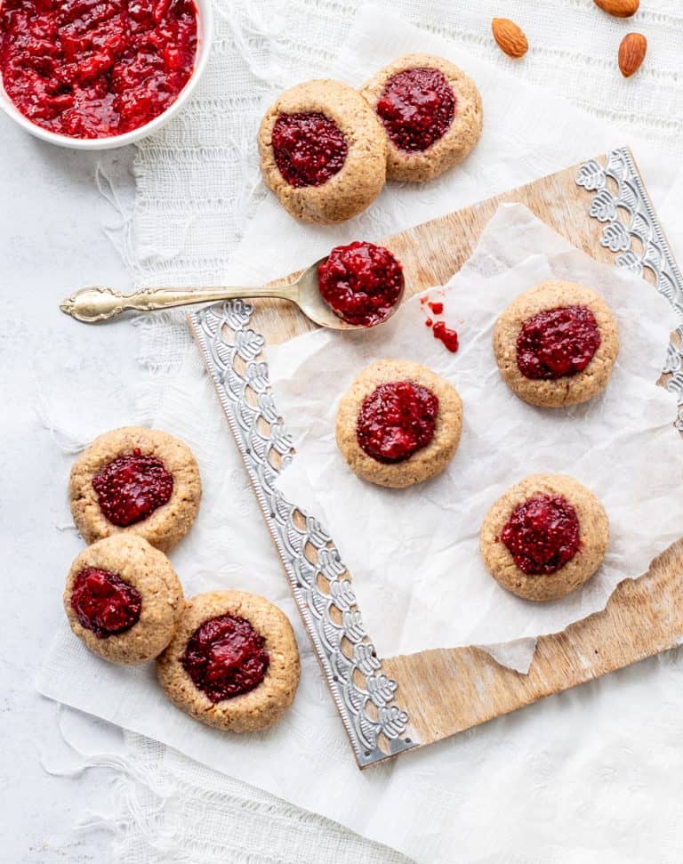 Healthy Oat Flour Thumbprint Cookies Recipe Haute & Healthy Living