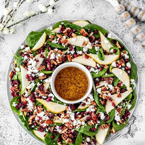 Best Christmas Wreath Salad with Pomegranate and Pear Best Christmas Wreath Salad with Pomegranate and Pear