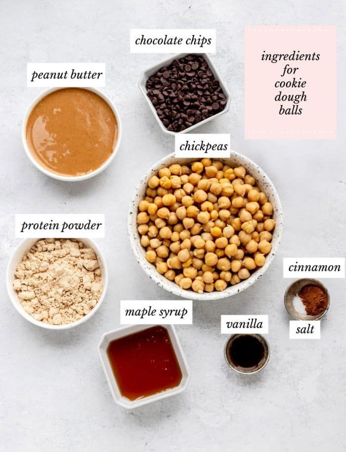 Ingredients to make the cookie dough recipe.