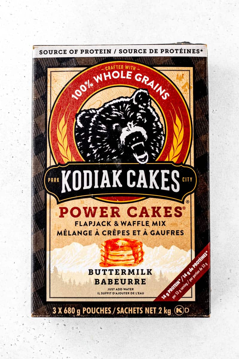 Packet of Kodiak cakes waffle mix.