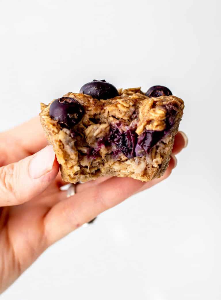 Healthy Banana Blueberry Oatmeal Muffins {No Flour} Haute & Healthy