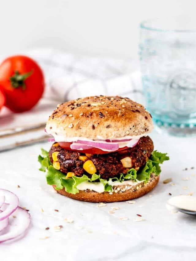 Spicy Vegan Black Bean Burgers with Oats Recipe Story - Haute & Healthy ...
