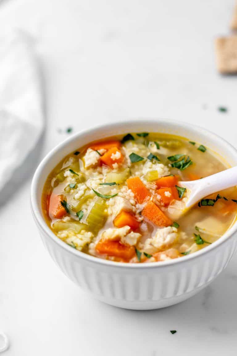 Chicken Pastina Soup Haute & Healthy Living
