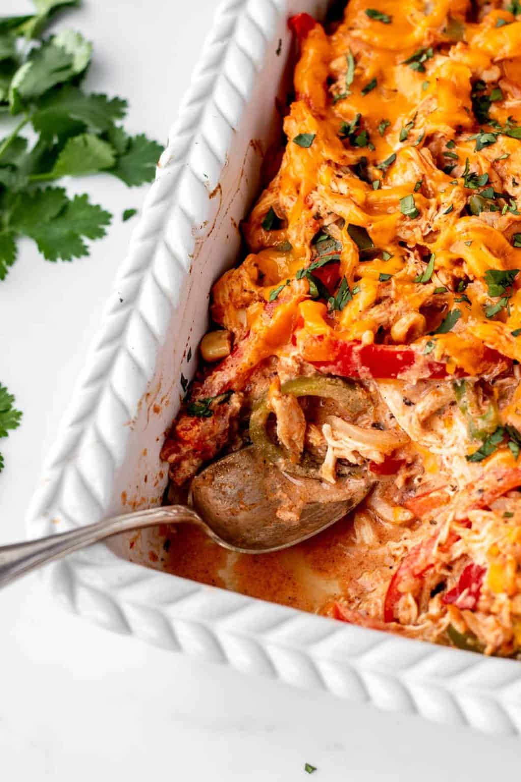 Low Carb Chicken Fajita Casserole - Haute & Healthy Living