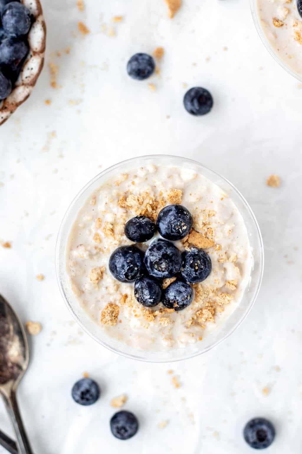 Blueberry Cheesecake Overnight Oats Recipe Haute & Healthy Living