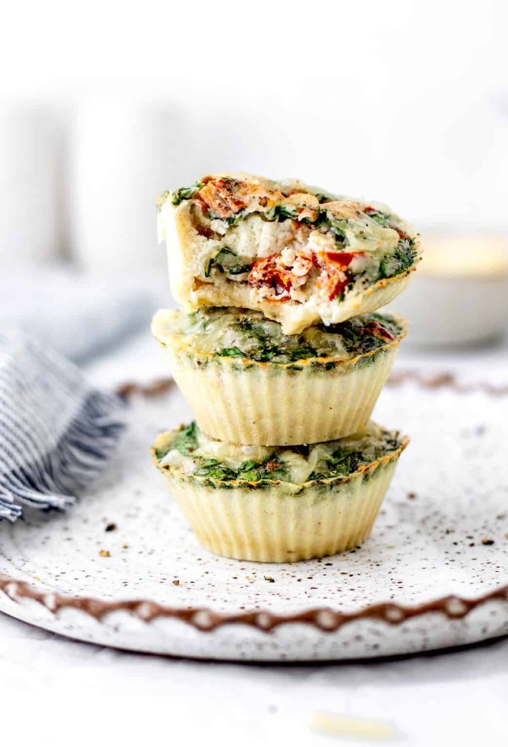 Baked Veggie Egg White Bites {with Cottage Cheese} Haute & Healthy Living