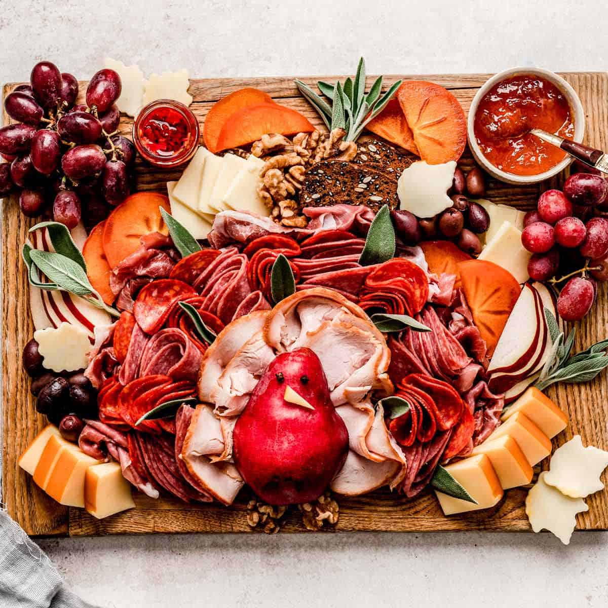 Thanksgiving Turkey Charcuterie Board