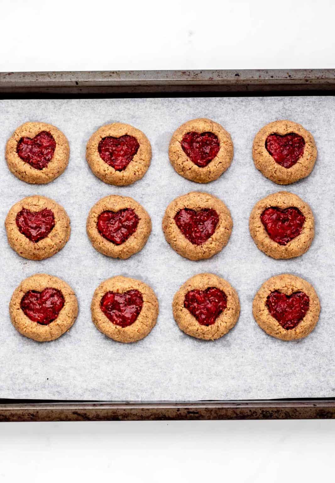 Jam Heart Thumbprint Cookies Haute & Healthy Living