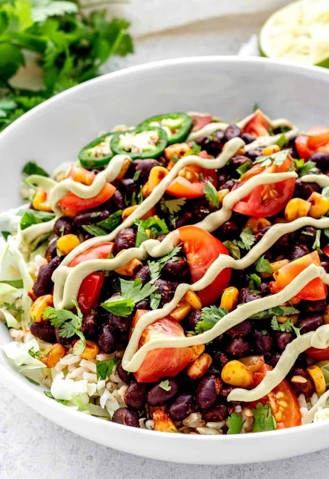 Healthy Black Bean Burrito Bowls {Meal Prep}