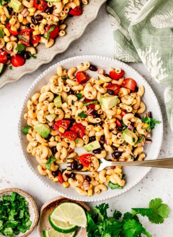Easy Mexican Macaroni Salad with Corn - Haute & Healthy Living