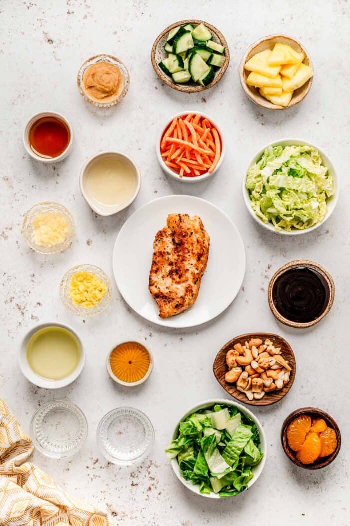 Copycat Panera Chinese Citrus Cashew Salad with Chicken - Haute ...