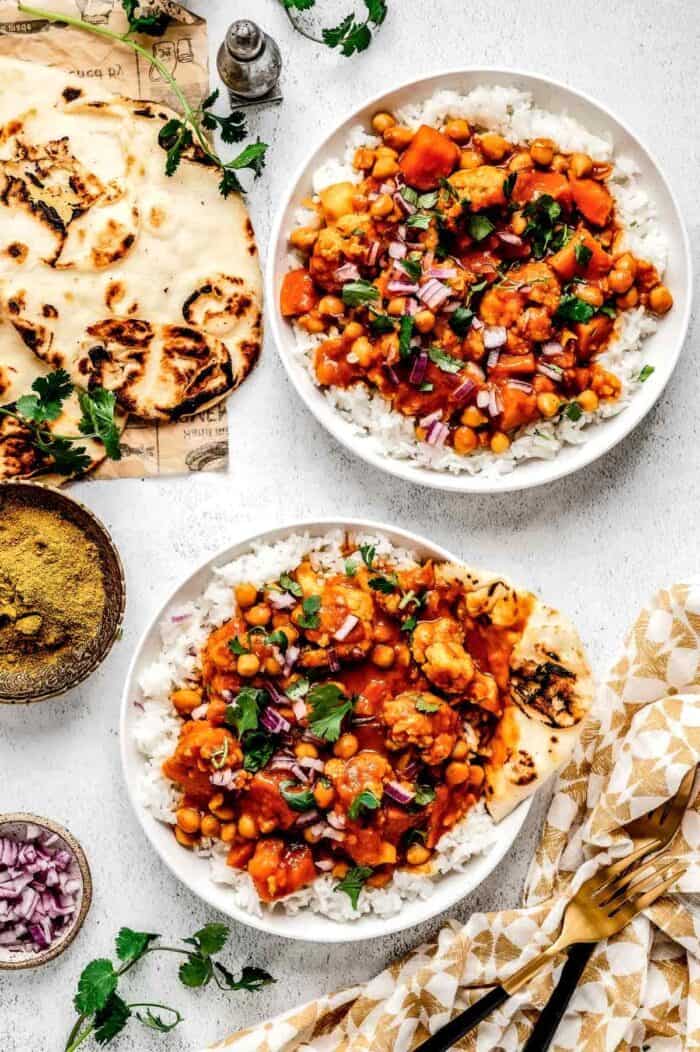 Slow Cooker Sweet Potato and Chickpea Curry {Vegetarian} - Haute ...