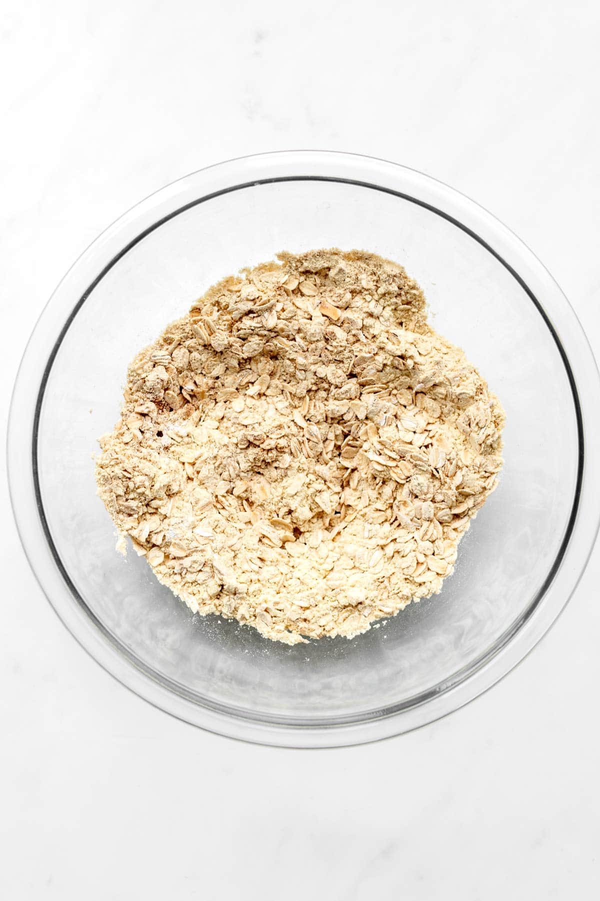 Dry ingredients for the cookies mixed together in a bowl.